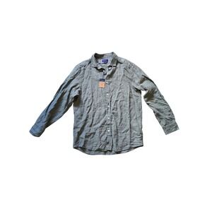 NWT Charles Tyrwhitt Olive Green Pure Linen Classic Fit Shirt Size Large